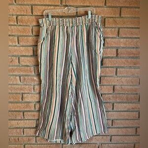 Multicolor Striped Wide Leg Pants